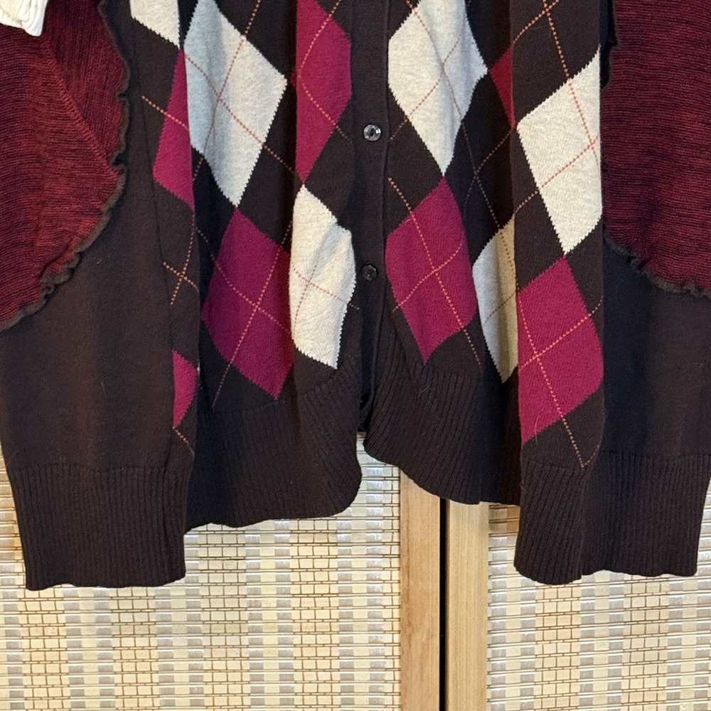Alfred Dunner Womens XL Sweater Dress Cottagecore Preppy Boho Argyle Stripes - Picture 4 of 10